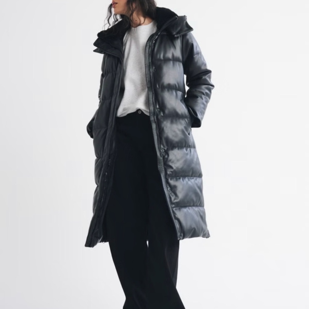 Abercrombie & Fitch Long Black Puffer Jacket